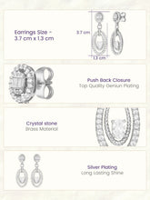 Peora Double Oval CZ Earrings - Silver