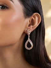 Peora Graceful CZ Earrings - Rose Gold