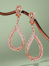 Peora Graceful CZ Earrings - Rose Gold