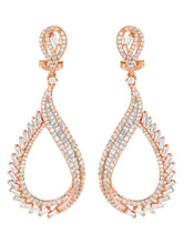 Peora Graceful CZ Earrings - Rose Gold