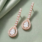 Peora Teardrop Crystal Earrings - Rose Gold