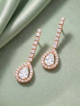 Peora Teardrop Crystal Earrings - Rose Gold