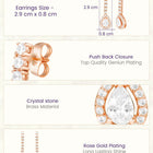 Peora Teardrop Crystal Earrings - Rose Gold