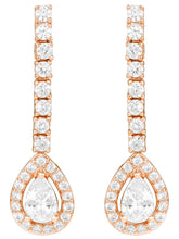 Peora Teardrop Crystal Earrings - Rose Gold