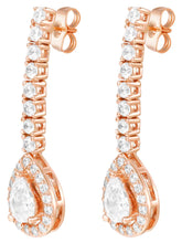 Peora Teardrop Crystal Earrings - Rose Gold
