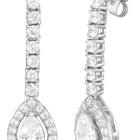 Peora Teardrop Crystal Earrings - Silver