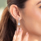 Peora Teardrop Crystal Earrings - Silver