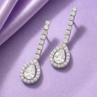 Peora Teardrop Crystal Earrings - Silver