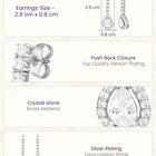 Peora Teardrop Crystal Earrings - Silver