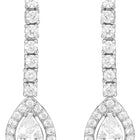Peora Teardrop Crystal Earrings - Silver
