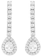 Peora Teardrop Crystal Earrings - Silver