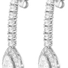 Peora Teardrop Crystal Earrings - Silver
