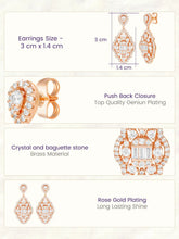 Peora Filigree CZ Dangle Earrings - Rose Gold