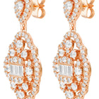 Peora Rose Gold Plated Filigree CZ Dangle Earrings