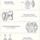 Peora Rhodium Plated Filigree CZ Dangle Earrings