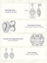 Peora Filigree CZ Dangle Earrings - Silver