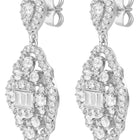 Peora Rhodium Plated Filigree CZ Dangle Earrings