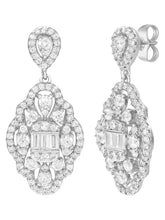 Peora Filigree CZ Dangle Earrings - Silver