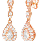 Peora Rose Gold Plated CZ Dangle Earrings