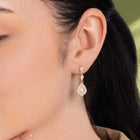 Peora Rose Gold Plated CZ Dangle Earrings