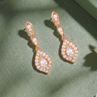 Peora Rose Gold Plated CZ Dangle Earrings