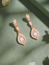 Peora CZ Dangle Earrings - Rose Gold
