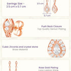 Peora Rose Gold Plated CZ Dangle Earrings