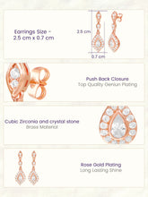 Peora CZ Dangle Earrings - Rose Gold