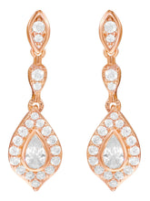 Peora CZ Dangle Earrings - Rose Gold