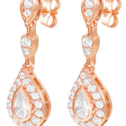 Peora Rose Gold Plated CZ Dangle Earrings