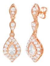 Peora CZ Dangle Earrings - Rose Gold