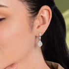 Peora Rhodium Plated CZ Dangle Earrings