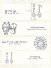 Peora CZ Dangle Earrings - Silver