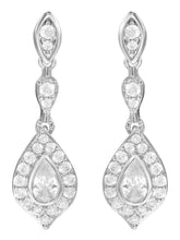 Peora CZ Dangle Earrings - Silver