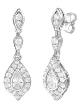 Peora CZ Dangle Earrings - Silver
