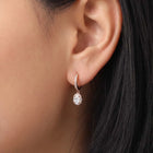 Peora Round Crystal Dangle Earrings - Rose Gold