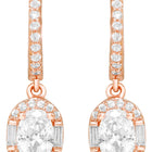 Peora Round Crystal Dangle Earrings - Rose Gold