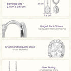 Peora Round Crystal Dangle Earrings - Silver