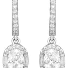 Peora Round Crystal Dangle Earrings - Silver
