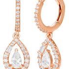 Peora Teardrop CZ Earrings - Rose Gold