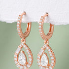 Peora Teardrop CZ Earrings - Rose Gold
