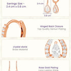 Peora Teardrop CZ Earrings - Rose Gold