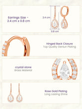 Peora Teardrop CZ Earrings - Rose Gold