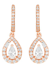 Peora Teardrop CZ Earrings - Rose Gold
