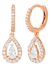 Peora Teardrop CZ Earrings - Rose Gold