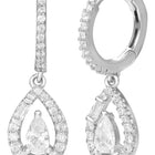 Peora Teardrop CZ Earrings - Silver