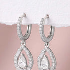 Peora Teardrop CZ Earrings - Silver