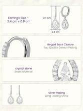 Peora Teardrop CZ Earrings - Silver