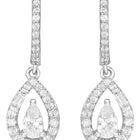 Peora Teardrop CZ Earrings - Silver
