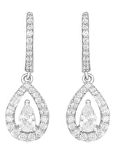 Peora Teardrop CZ Earrings - Silver